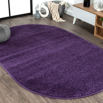 Haze Solid Low-pile Area Rug Purple